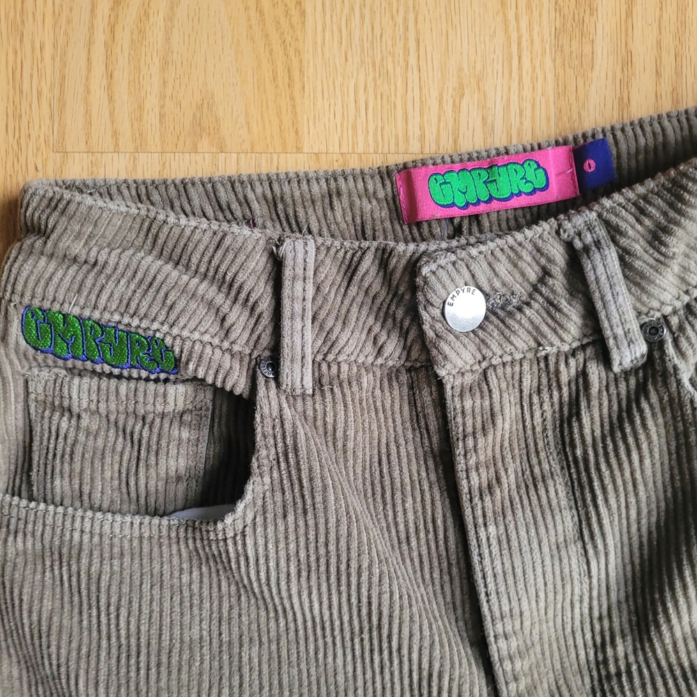 EMPYRE Y2K Tori Corduroy Pants High Rise Skater Women Brown0 - Picture 3 of 8